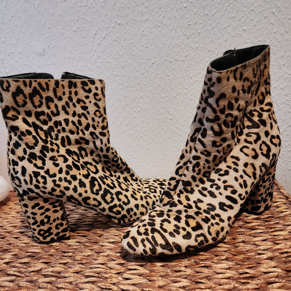 Halogen Leopard Fur Booties - Picture 2 of 8